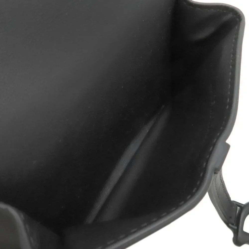 Christian Dior Chain Wallet Saddle Nano Leather Black Matte Black Hardware - Picture 6 of 10